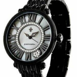 Judith Ripka Black Stainless Steel Ladies Watch